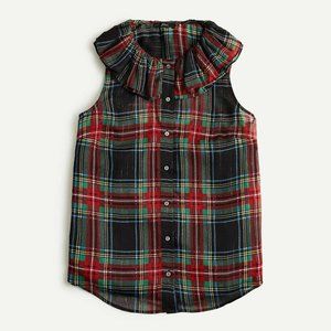 J Crew Sleeveless Top  Ruffle Collar Sz Small